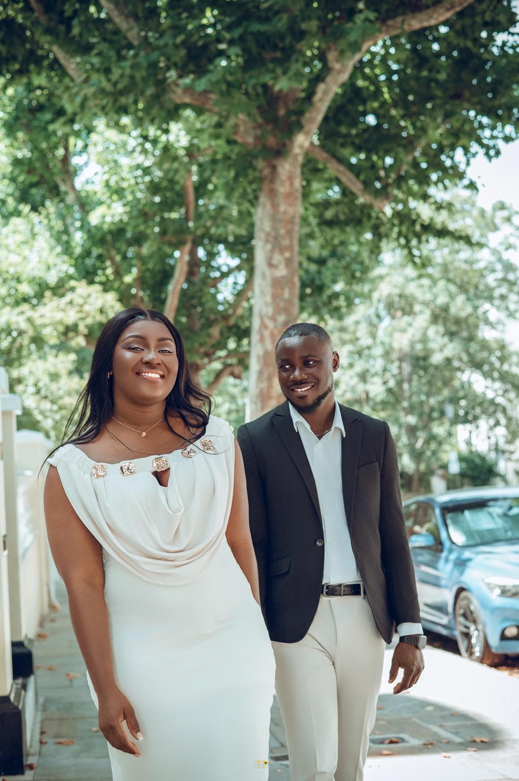 Kwabena and Sandra together outdoors in London