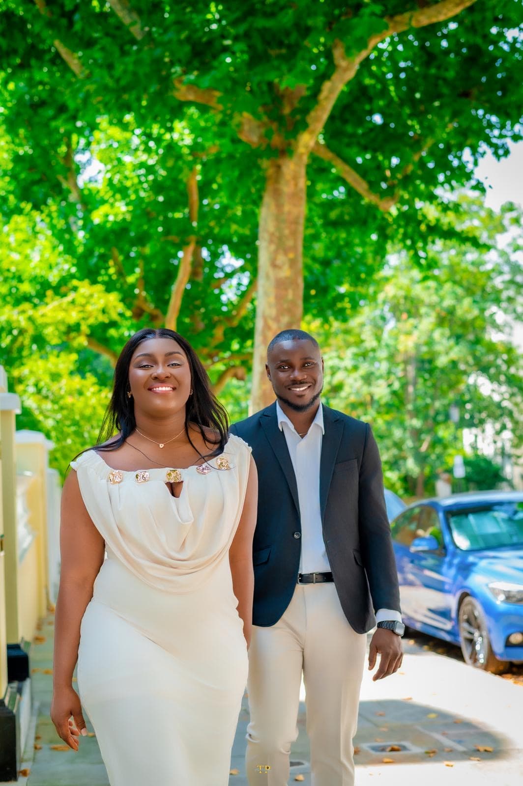 Kwabena and Sandra sharing a moment during their pre-wedding shoot